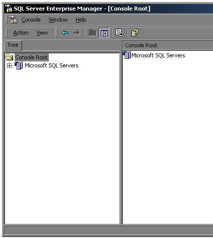 How to set up Microsoft SQL 2000 Enterprise Manager