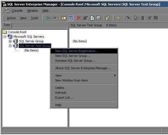 How to set up Microsoft SQL 2000 Enterprise Manager