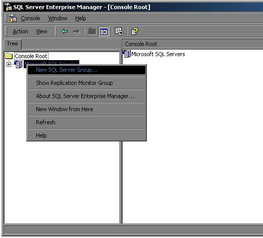How to set up Microsoft SQL 2000 Enterprise Manager